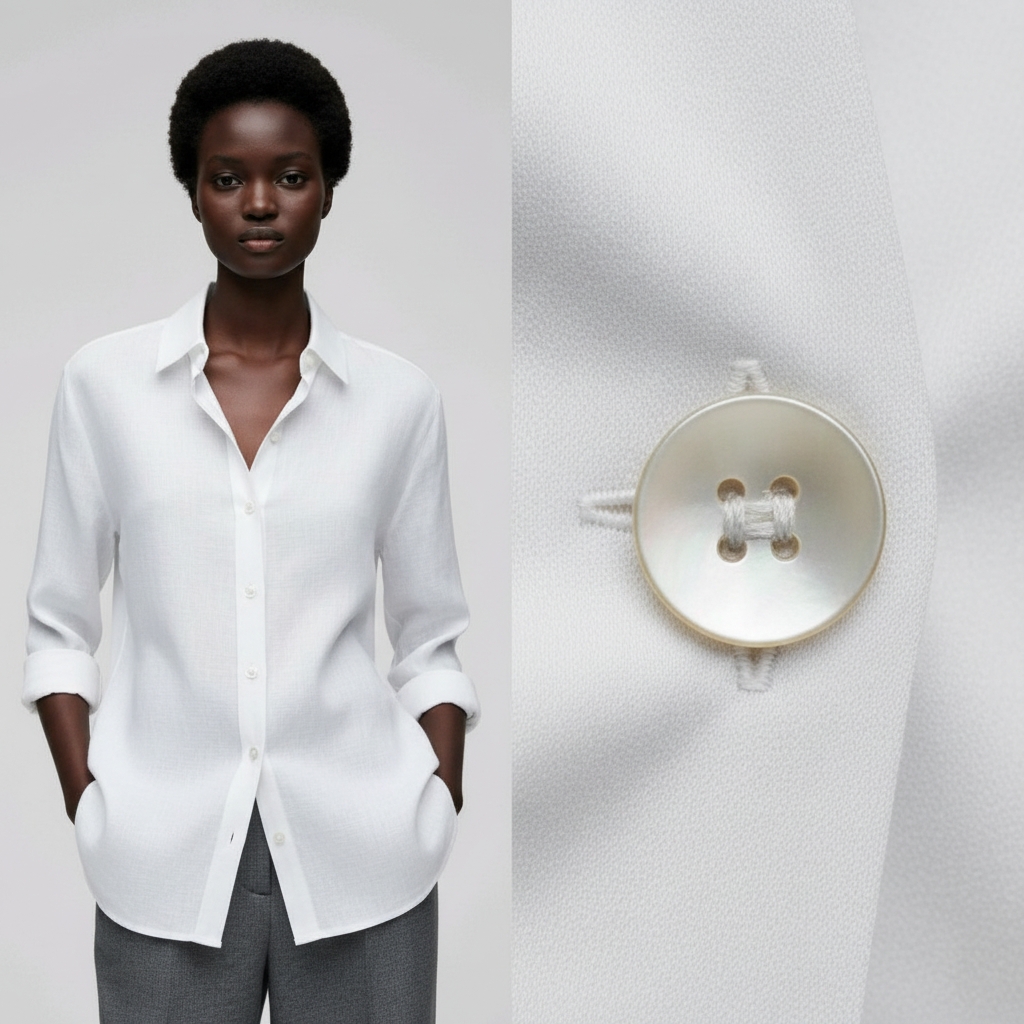 Bouton Nacre Blanche 4 Trous