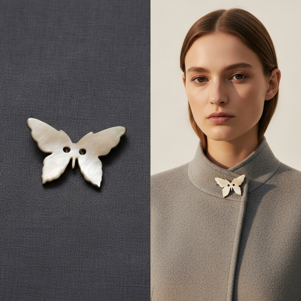 Bouton Nacre Papillon