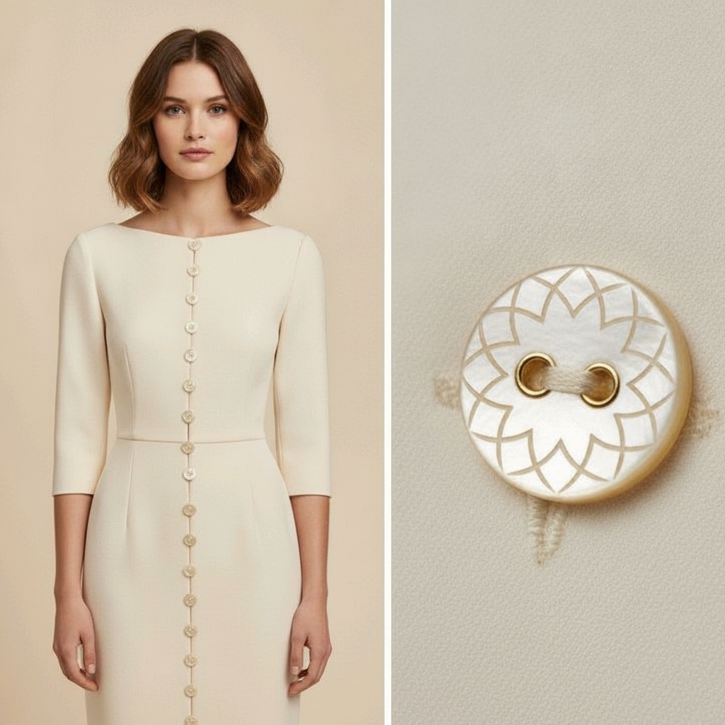 Bouton Nacre Fleur de Lotus