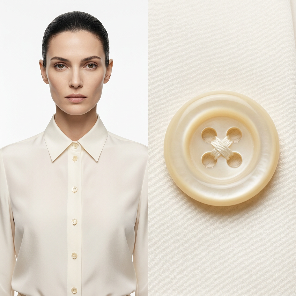 Bouton Nacre Blanche Classique
